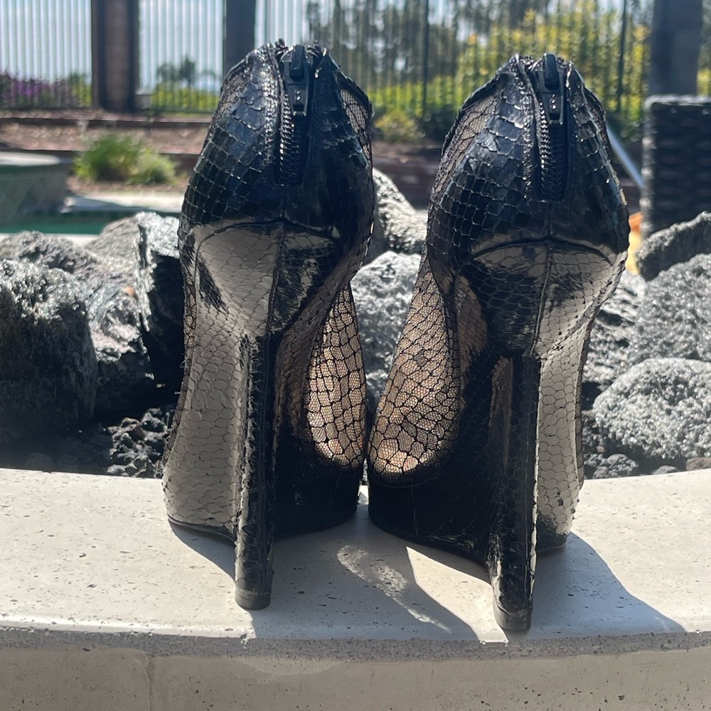 100% Authentic Christian Louboutin Python Wedge H… - image 5